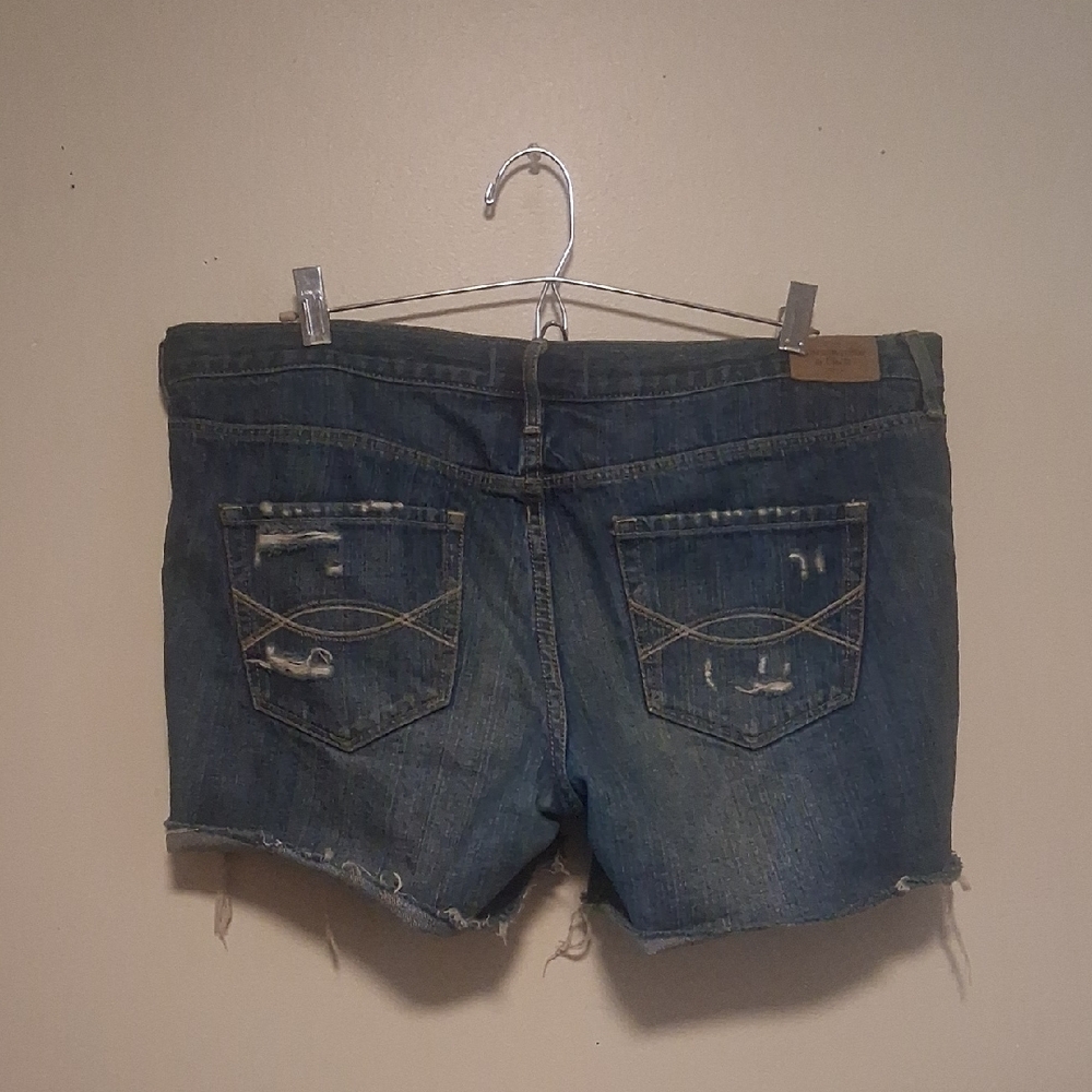 Abercrombie & Fitch Blue Distressed Jean Shorts
